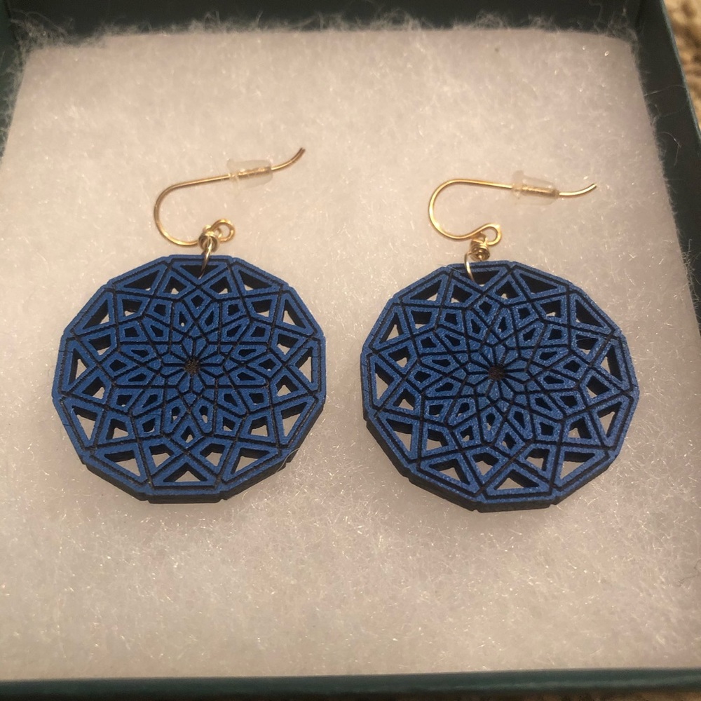 Blue Wood earrings